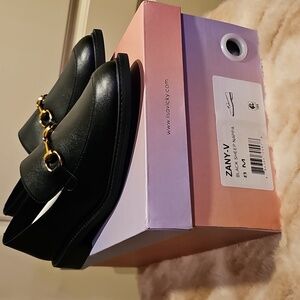 Lisa Vicky- Women's Zany Loafer Horsebit Black Leather Office Preppy Size 8.